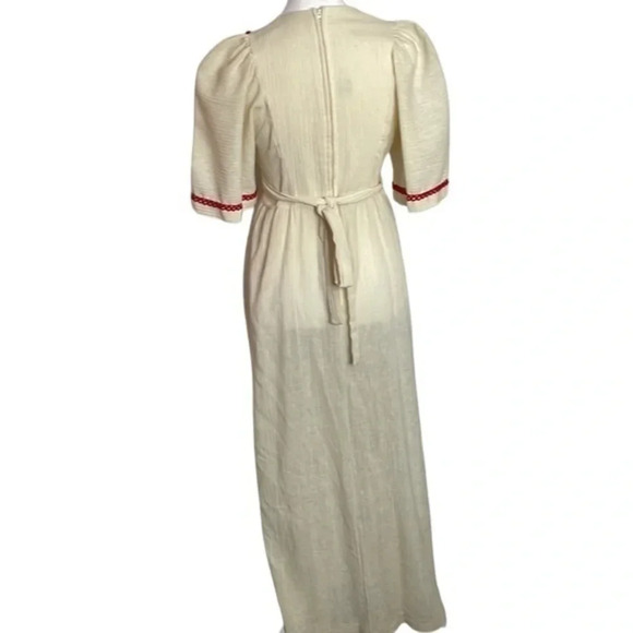 Vintage Dutchess Jr. Loungewear Long Boho Embroidered Dress - Picture 4 of 10